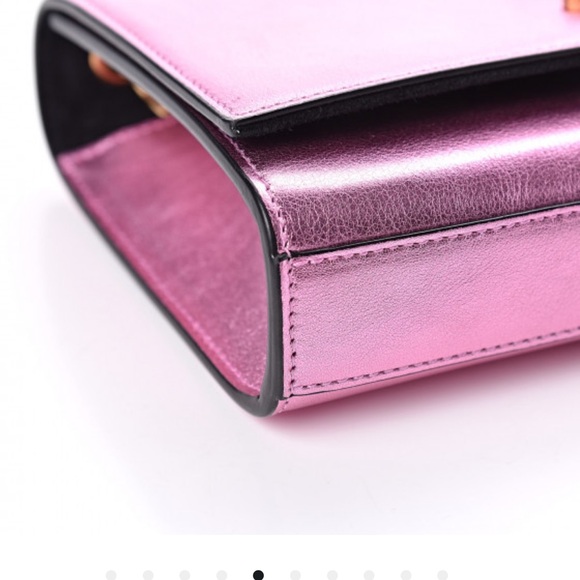 Saint Laurent Metallic Calfskin Small Classic Monogram Kate Tassel Satchel Pink - Picture 4 of 6